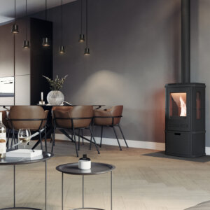 Akumulační mastková kamna Torus Pellet s bočními proskleními